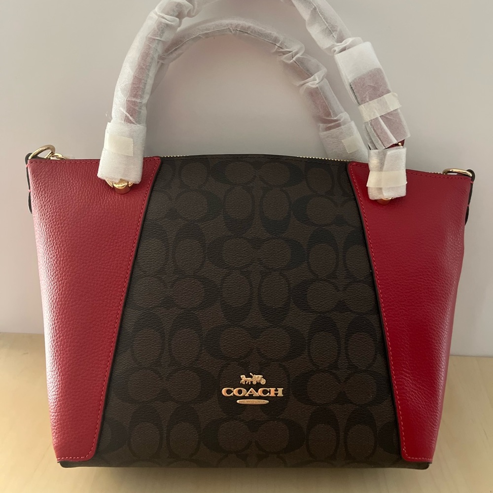 Last 1! NWT coach nice Kacey Satchel In Signature Canvas